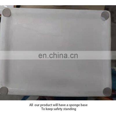 Traditional Geometric Luxury Home Decor Grey White Ceramic Tabletop Flower Vase for Table Decoration photo-2