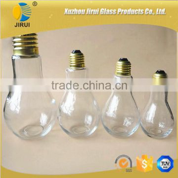 hot sale 100ml 200ml 250ml 400ml bulb shape glass bottle with screw cap for decoration