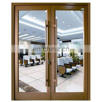 Hurricane proof aluminum double swing fire door price double glazed front doors