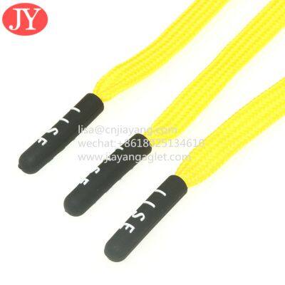 Soft Silicone Plastic Aglet Flat Cotton Drawstring With Silicone Shoe Lace Buckle Shoelace Aglet photo-4