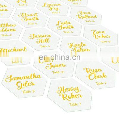 Acrylic Invitation Card with Custom Printing Acrylic Hexagon Table Number Signs Clear Acrylic Wedding Place Cards