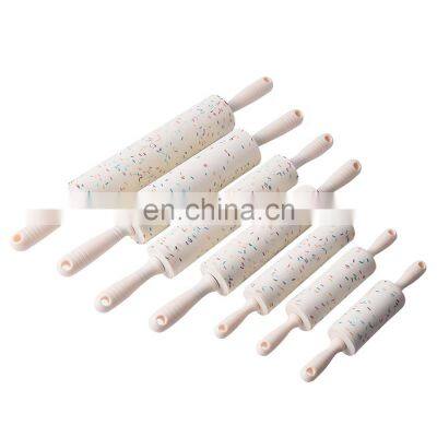 Silicone Gel Rolling Pin Baking Tool White Color Dot Silica Gel Flour Stick Roller Rolling Stick photo-3