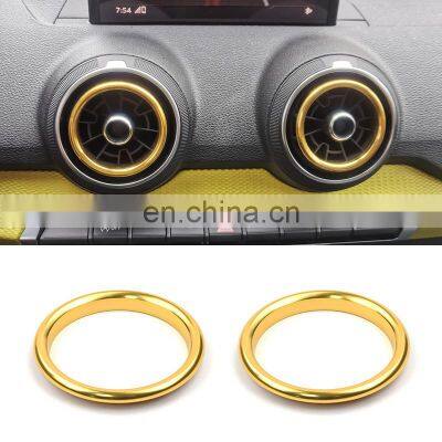 Air outlet circle cover central console AC frame interior mouldings car accessories  For Audi A3 8V S3 Q2