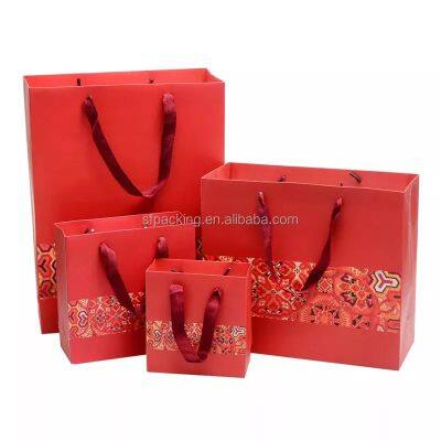 white paper package gift shopping bags with printing