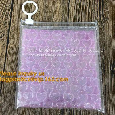Reusable Metallic Matte Glossy Holographic Ziplock Bags, Reclosable Cosmetic Packing Bubble Pouch Slider Zipper photo-5