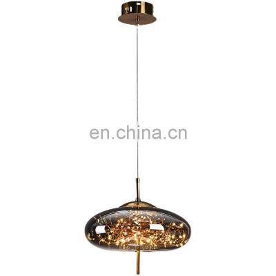 Modern Art LED Chandelier Dining Room Light Fixtures for Celling Lamp Vintage Home Decor Gypsophila Glass Pendant Lamp