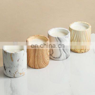 ENO Custom Marble Jar Scented Candle and Wooden Scented Candle Jar Fragrance Products Home Fragrance Scented Candle