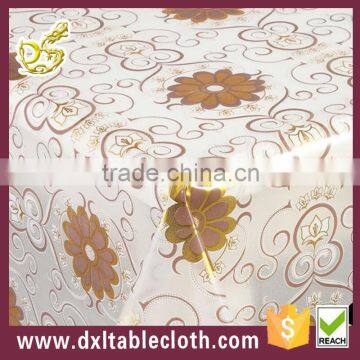 wholesale chrysanthemum golden sunflower embossed pvc table cloth