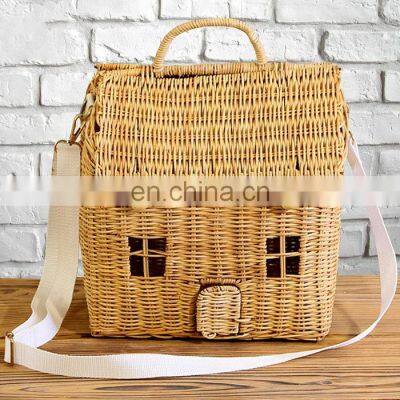 New Arrival Kids Decor Rattan Play Doll house High Quality Wicker Basket for Home Organizing Wholesale Supplier