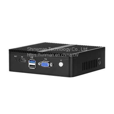 Ultral Small Fanless Mini PC Intel Baytrail 4 LAN Network Computer J1900 Barebone photo-2