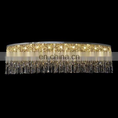 High Quality Modern Rectangle Crystal Ceiling Light Middle-Sized Drop Lamp Foyer Dining Room High-Grade Crystal Drop Lighting