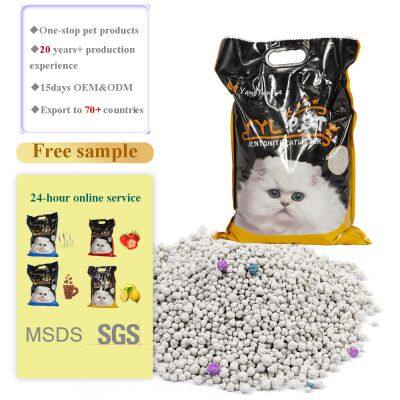 Less dust and strong odor control bentonite cat litter