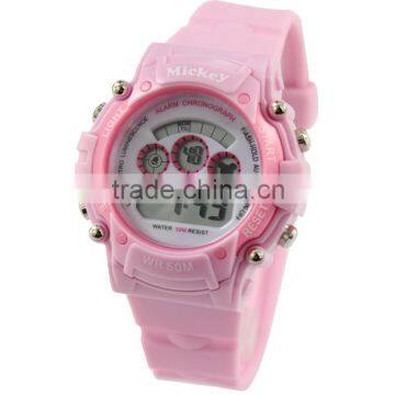 Popular Pink Children Kids Students Teenagers Lovely Sports Xmas Gift Hours Digital LED Wrist Hand Watches, Free & Drop Shipping