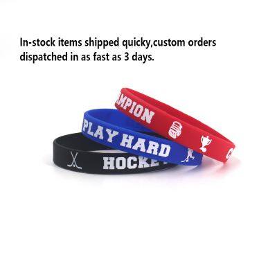 Silicone Wristband Debossed Personalized Rubber Bands Bracelet for Sports
