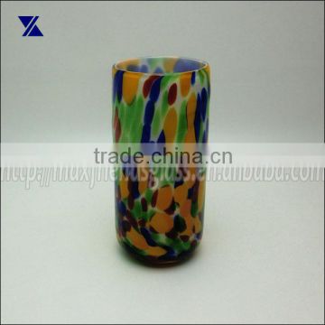 confetti color glass tumbler hand blown