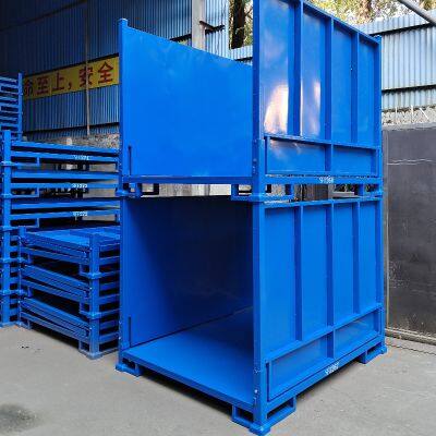 Commercial Warehouse Folding Stackable Storage Rack Industrial Collapsible Pallet Stacking Frame photo-2
