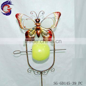 metal outdoor garden decorations butterfly with fruit bird feeder