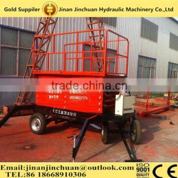 Mobile hydraulic scissor motorcycle lift table/Mobile Scissor Man Lift, 300KG/8M