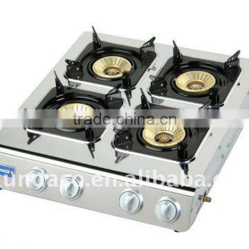 4 burner stainless steel table top gas hob