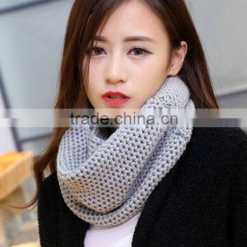 2015 New Korean Fashion Women Plain Wool Knitted Infinity Scarf