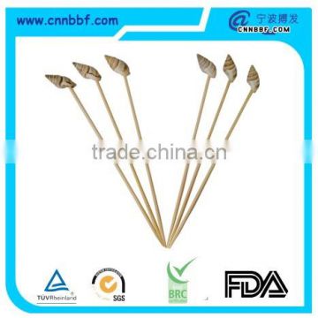 Disposable bamboo stick bamboo skewer with seashell