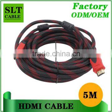 Shenlantuo High quality High speed HDMI cable support 1.4 ethernet 2k*4k 5m CCS hdmi cable for multimedia