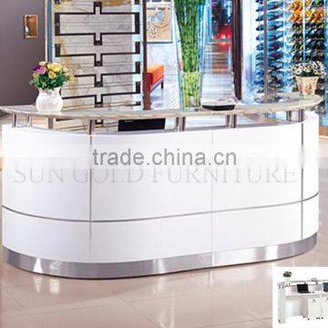 Contemporary curve reception counter front office desk design white (SZ-RTB016)