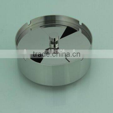 Thickening Round Tabletop Metal Ashtray With Rotatable Lid photo-3
