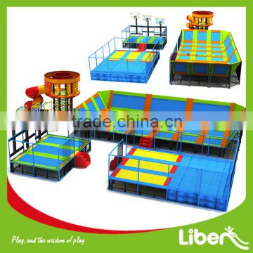 With Spider Tower Blue Color Safe High Quality Big Commercial Trampoline For Adults Indoor Trampoline Park