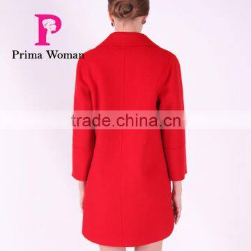 2016 New Design Spring Medium Length Women Slim Fit Wool Coat photo-5