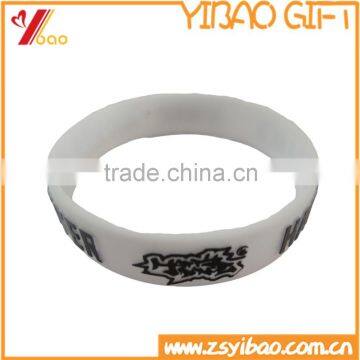 2015 Promotional Cool Embossed Silicone Rubber Wristband, Customs Design Silicone Bracelet