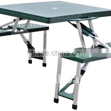 Green Plastic Camping/Picnic ABS/PP linked Table&chairs