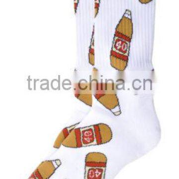 Creative bottle jacquard mens fashion socks