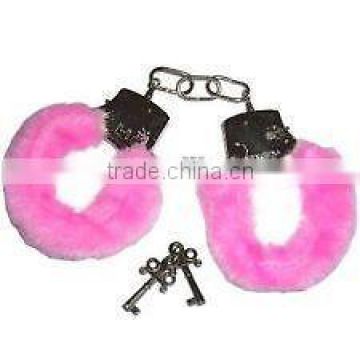 Hot sale pink plush handcuff sex toy for carnival party night with fashion style HK2012