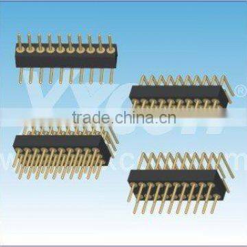 Dongguan manufactory 1.27mm pitch ISO14001 certificate right angle Round pin header