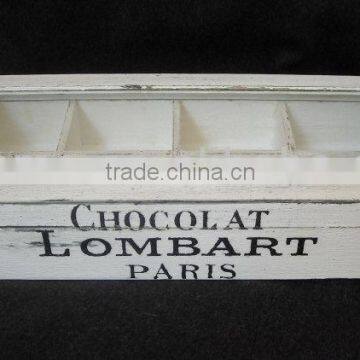 Shabby chic French style white wood sundries storage box