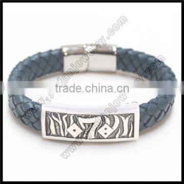 Handmade stainless steel Greek Leather bracelet wholesale