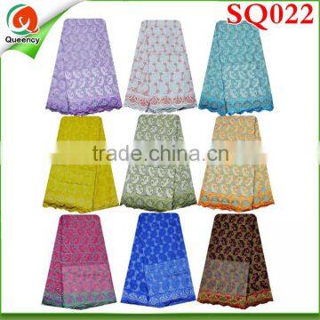 SQ022 Wholesale Swiss Voile Lace Fabric 2016 Newest Designs