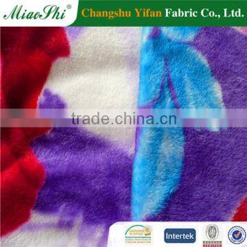 cushion fabric fannel fleece printed flower pattern for baby blanket keep warm