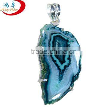 Green Onyx Agate Slice pendants wholesale