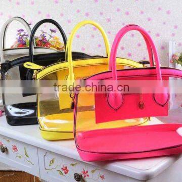 Colourful long strap shoulder tote bag