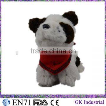 Plush toy White Dog with Scarf