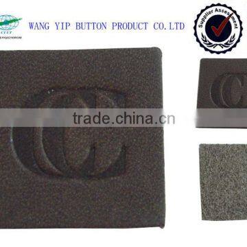 2014 High Quality Engraved Logo Square Real Leather Patch