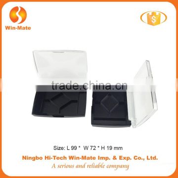 Wholesale distributor!unique design black 5 cell &2 helper plastic empty eyeshadow case supplier