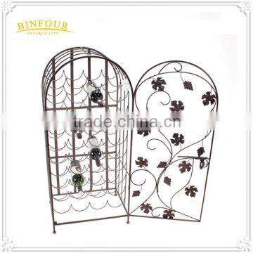 Fancy Unique Metal Wine Bottle Holder Decorative Wall Mounted Wine Rack photo-3