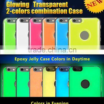 glowing epoxy gel skin case cover for iphone 5s for samsung galaxy S4 case