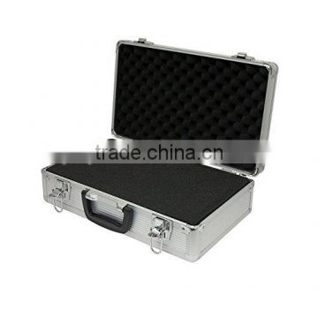 Aluminium Flight Case Microphone Camera Silver 400x240x125mm Foam Insert