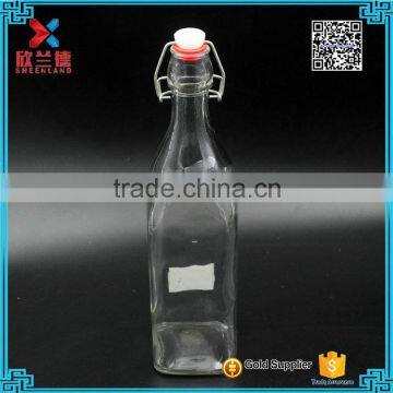 1000ml Glass Flask Cruet Liquor Bottle Soy Sauce Bottle with Swing Top