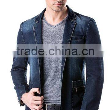 Vogue Blue Men's Fashion Trend Denim Jackets Short Jean Coat with high quality