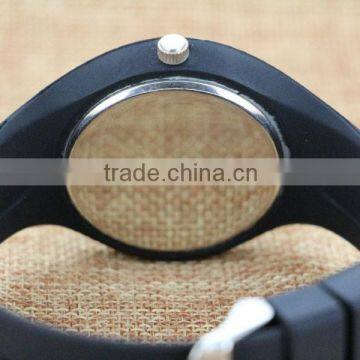 Classic Small Size Black Color Silicone Wrapped Silicone Wrist Watch photo-3